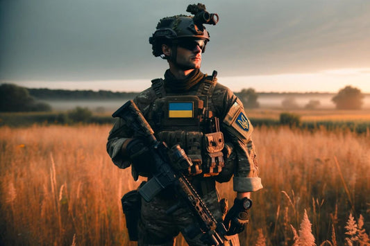 Soldat ucrainean în echipament de luptă complet