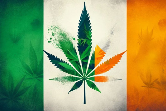 Culoarea steagului irlandez și a unei frunze de canabis