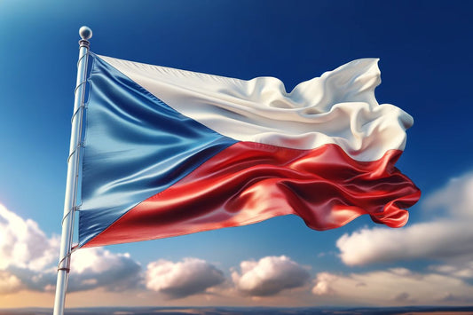 Steagul Republicii Cehe fluturând