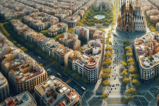 Vedere aeriană a Barcelonei, Spania