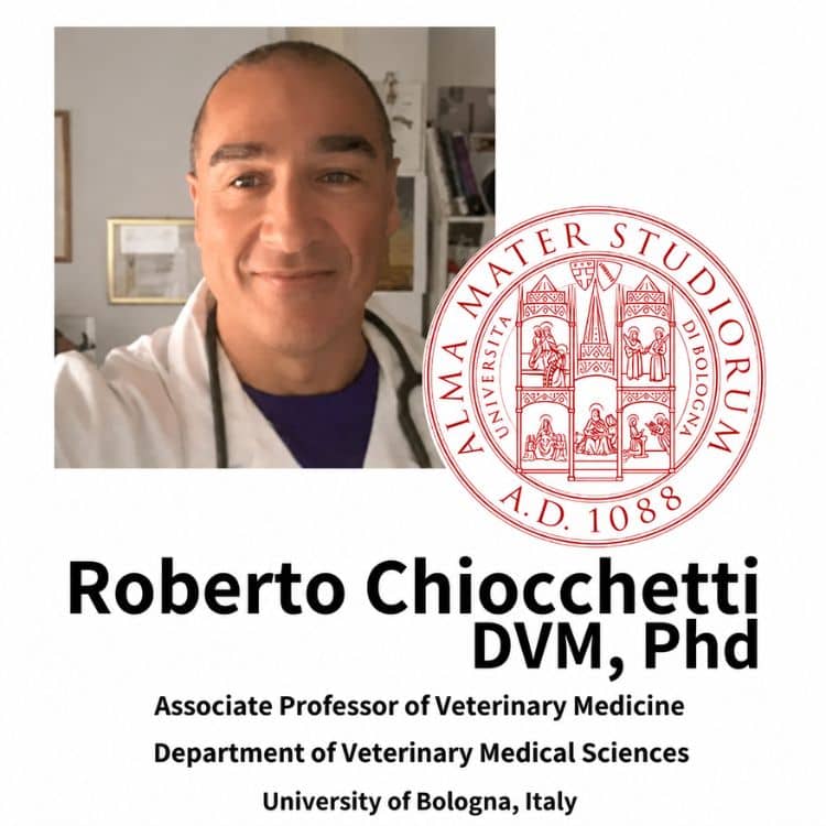 Roberto Chiocchetti, doctor veterinar, doctor în științe și conferențiar universitar în medicină veterinară la Universitatea din Bologna.
