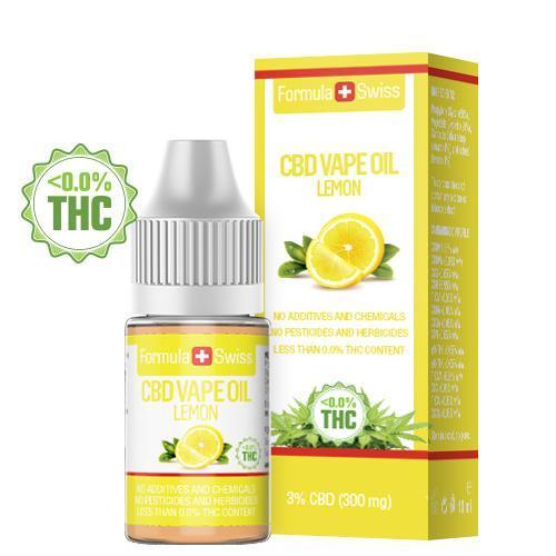 Flacon și cutie de ulei CBD pentru vapat cu aromă de lămâie, 3 % CBD (300 mg)